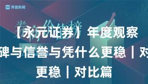 【永元证券】年度观察:口碑与信誉与凭什么更稳|对比篇